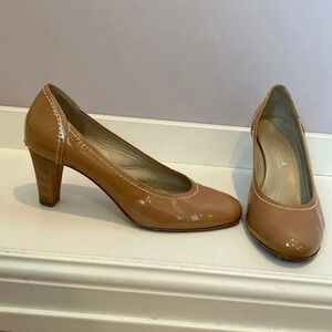 AGL tan round toe pumps size 42